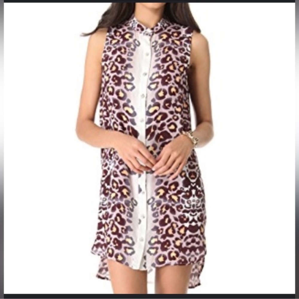 Mara Hoffman leopard print button down mini dress